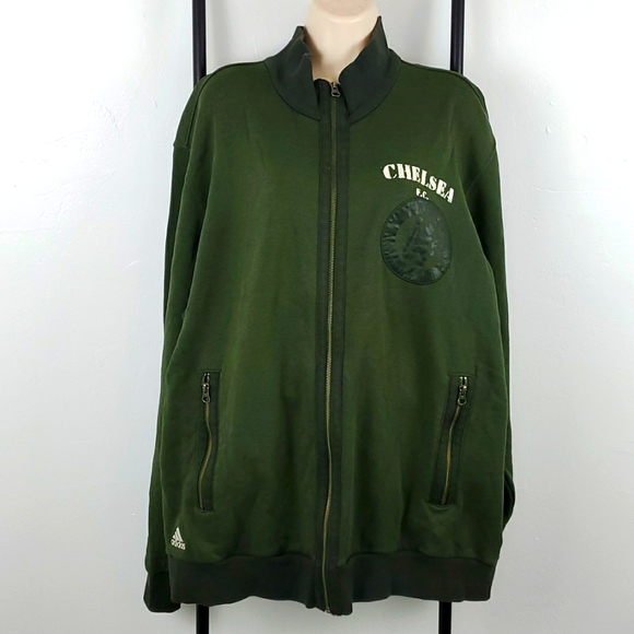 Adidas Chelsea Football Club full zipper jacket green men 2XL - Picture 1 of 9